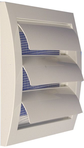 Grilë ajrimi Euro3Plast Grid With Shutters 148x153 D100, për mur, e bardhë