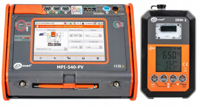 Matës instalimesh fotovoltaike Sonel MPI 540 PV IRM1, ekran me prekje, komplet profesional, portokalli i zi
