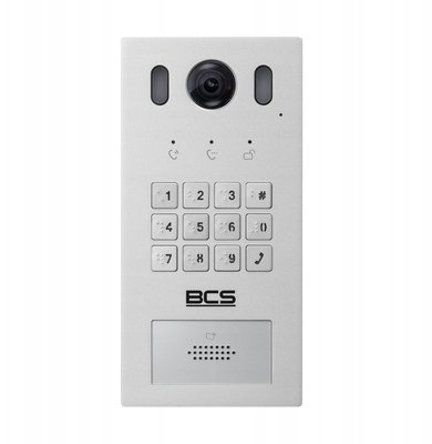 Panel domofoni i jashtëm BCS PAN1611S-S, TCP/IP SIP, me tastierë dhe RFID, argjendtë