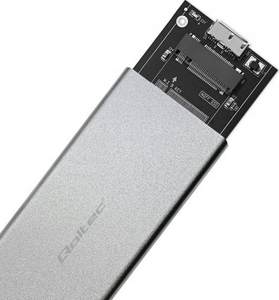 Kuti ekstern Qoltec për SSD M.2 SATA NGFF, USB 3.0, deri 2TB, ngjyrë argjendi