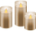 Set qirinjsh LED Goobay, 3 copë, dyll natyral, gotë, ari transparent