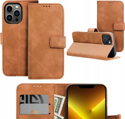 Kabullë Forcell TENDER Book për Samsung Galaxy A22 5G, lëkurë eko, kafe