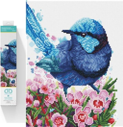 Set diamond painting DIAMOND DOTZ Splendid Fairy Wren, tablo dekorative, për të rritur dhe fëmijë 13+