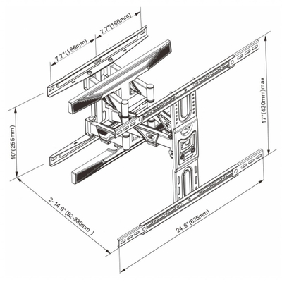 Mbajtës TV ART AR-99, 40-75", 45kg, i zi