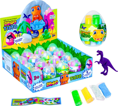 Set lodër LovinDo Surprise Dino Egg, 4 plastelina, figurë dinosauri
