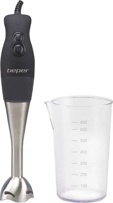 Рачен миксер Beper, 600W, нож од нерѓосувачки челик, црн