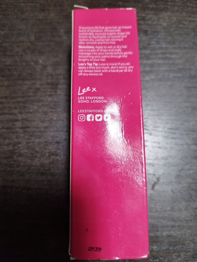 Vaj flokësh Lee Stafford Argan Oil Nourishing Miracle Oil, për ushqyerje flokësh, 50 ml, rozë