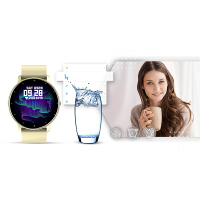 Smartwatch Giewont GW120-6, ekran me ngjyra, matje aktiviteti, ngjyrë ecru