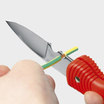 Склопив нож за електричари Erko NSE, за кабли 4 28 mm, црвен