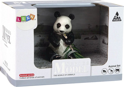 Figurinë koleksionuese LeanToys Collector Figurine Giant Panda with Bamboo, plastikë, për kalamaj 3+, shumëngjyrëshe