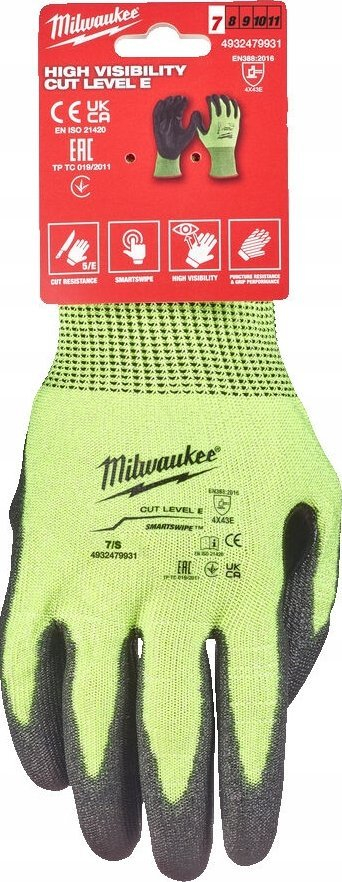 Doreza pune Milwaukee Cut Level E, nr 7, me veshje poliuretani, ngjyrë e verdhë