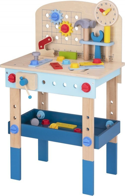 Lodër tavolinë pune Tooky Toy Work Bench, dru, 40x26x65 cm, shumëngjyrëshe