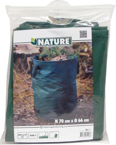 Вреќа за градина Nature Garden, 240L, цилиндрична форма, зелена