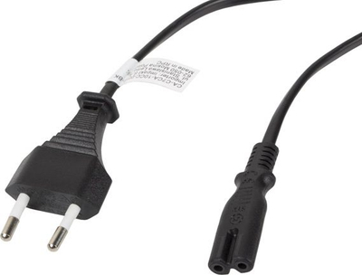 Kablló rryme Lanberg CA-C7CA-10CC-0018-BK, CEE 7/16 në IEC 320 C7, 1.8m, i zi