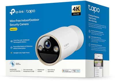 Kamerë sigurie TP-Link Tapo C460, 4K UHD, Wi-Fi dual band, rezistente IP66, e bardhë