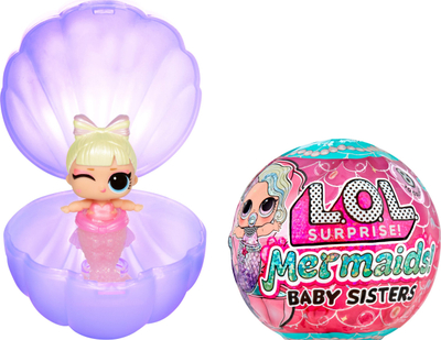 Lodër goca kukulla LOL Surprise Mermaids Baby Sisters, bisht që i ndërron ngjyrat, për mosha 4+