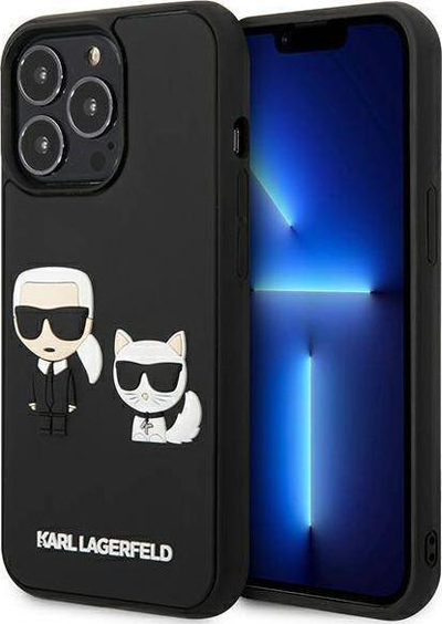 Këse telefoni Karl Lagerfeld KLHCP13L3DRKCK, 3D Hardcase, për iPhone 13 Pro, e zezë