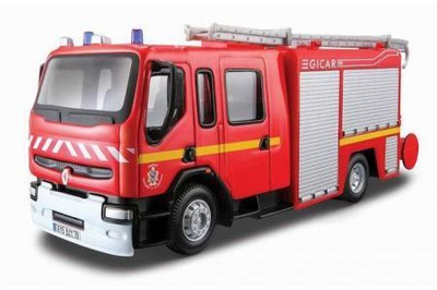 Lodër kamion zjarrfikësash Bburago Renault Premium, i kuq
