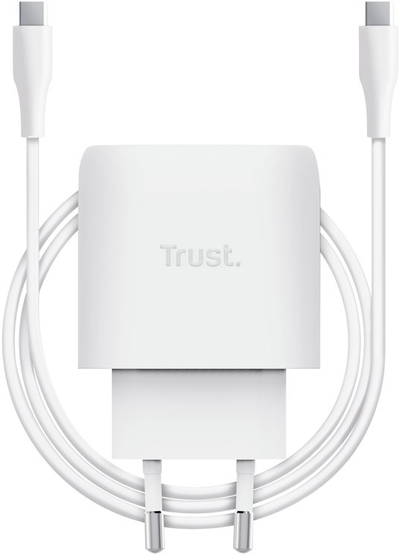 Karikues muri Trust Maxo 45W, USB C, me kabllo USB C 2m, i bardhë