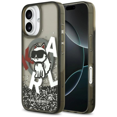 Kapak telefoni Karl Lagerfeld Glitter MagSafe Liquid Choupette për iPhone 17, mbron mirë, shumëngjyrësh