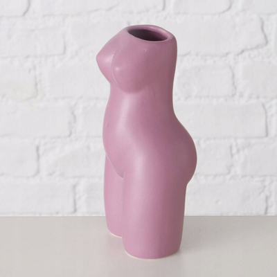 Vazo porcelani Boltze Aurice, si siluetë goca, 16 cm, rozë
