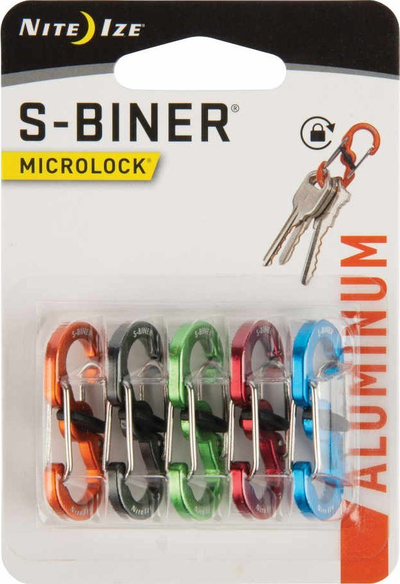 Set karabinash Nite Ize S-Biner MicroLock, alumin, 5 copë, shumëngjyrësh