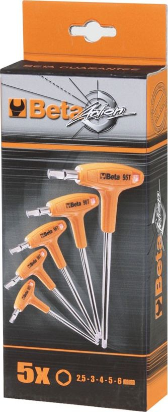 Set çelësa imbus Beta 96T, 5 copë, 2.5-6mm, portokalli