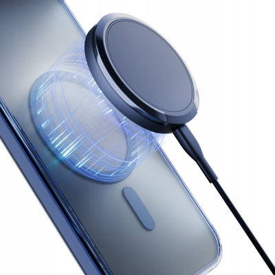 Kapotë 3MK Frosty MagCase për iPhone 12 Pro Max, MagSafe, blu e tejdukshme