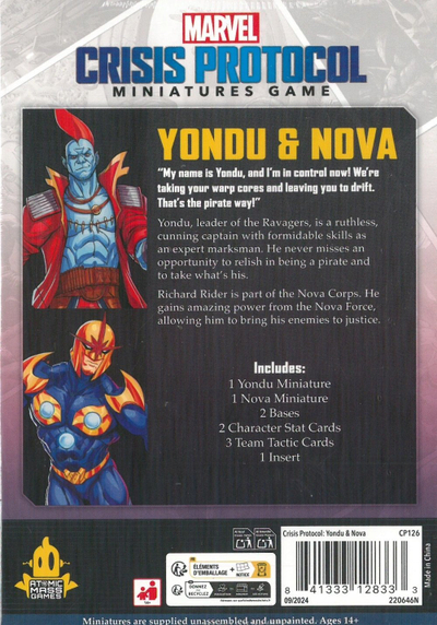 Zgjerim loje tavoline Atomic Mass Games Marvel Crisis Protocol Yondu dhe Nova, set miniaturash, CP126