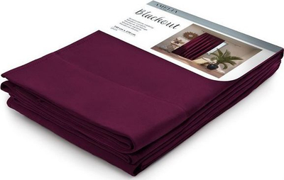 Perde blackout AmeliaHome Pleat, 140x270 cm, poliester, vjollcë e errët
