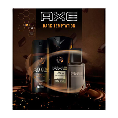 Set për trup Axe Dark Temptation, xhel dushi 250 ml + antiperspirant 150 ml + losion pas rroje 100 ml