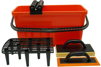 Set për pllaka EPM Tiling E-315-9901, kovë 20L, shpatull fugimi, i verdhë