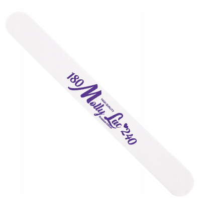 Lima thonjsh MollyLac Nail File Foil Straight 180/240, profesionale, e bardhë