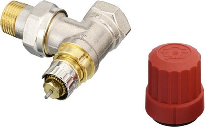 Valvul termostatike këndore Danfoss RA-N 15 Angle D, 1/2", metalike, ngjyrë argjendi
