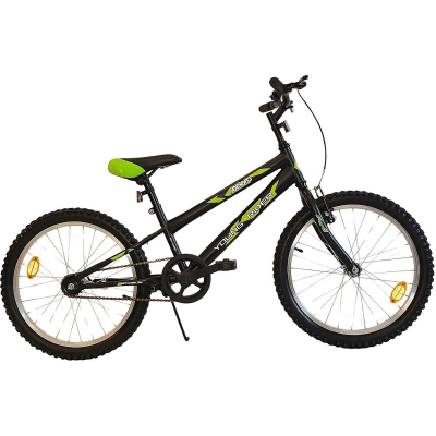 Biçikletë për kalamaj Enero Young Rider 20", çelik, fren V-Brake, e zezë me jeshile