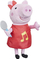 Lodër pelushi Peppa Pig Singing Peppa, me zë, me mikrofon, me fustan të kuq