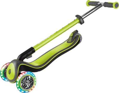 Детски тротинет Globber Elite Deluxe Lights, 3 тркала, со LED светла, зелен