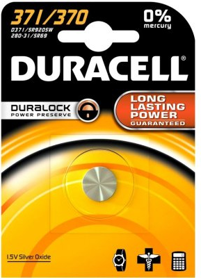 Bateri për orë Duracell 371/370 SR69, 1,55 V, 40 mAh, ø 9,5 × 2,1 mm