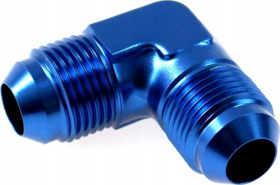 Lidhës flare 90° TurboWorks AN8, alumin, për vaj ujë karburant, blu