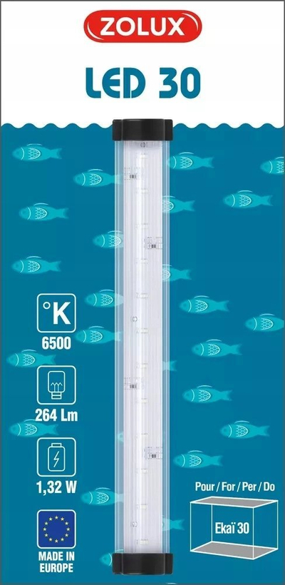 Ndriçues për akuarium Zolux EKAÏ LUCE LED 30, 30 cm, LED, i bardhë