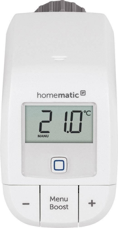 Termostat radiatorik HomeMatic IP basic, pa tela, me ekran digjital, i bardhë