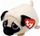 Lodër pelushi TY Beanie Boos Teeny Tys Candy Pug, 4", shumëngjyrëshe