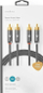 Kabllo audio Nedis RCA x2 në RCA x2, 5m, stereo, e zezë
