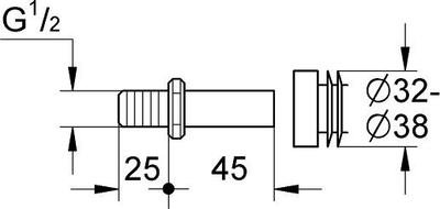 Lidhës hyrës për pisoar Grohe 37044000, 1/2"
