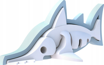 Lodër magnetike HalfToys Sawfish, puzzle skeleti 3D, për kalamaj 3+, shumëngjyrëshe