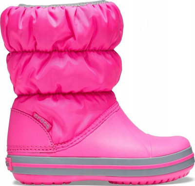 Çizme bore për vajza Crocs Winter Puff Boot Jr 14613-6TR, slip-on, taban gome, rozë