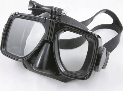 Maskë zhytje Scuba Xrec 3357, mbajtëse për GoPro HERO 11, e zezë