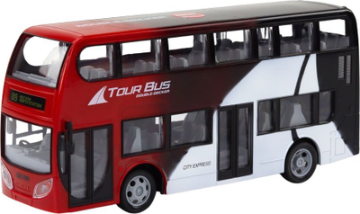 Lodër autobus RC Double Decker me pult, me drita, i kuq i bardhë e i zi