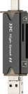 Kit mbajtës dhe lexues kartash memorie JJC MCH STK6GR, USB 3.0, USB Type C, gri
