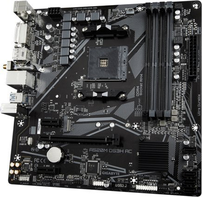 Pllakë amë Gigabyte A520M DS3H AC, AMD AM4, DDR4, WiFi 5